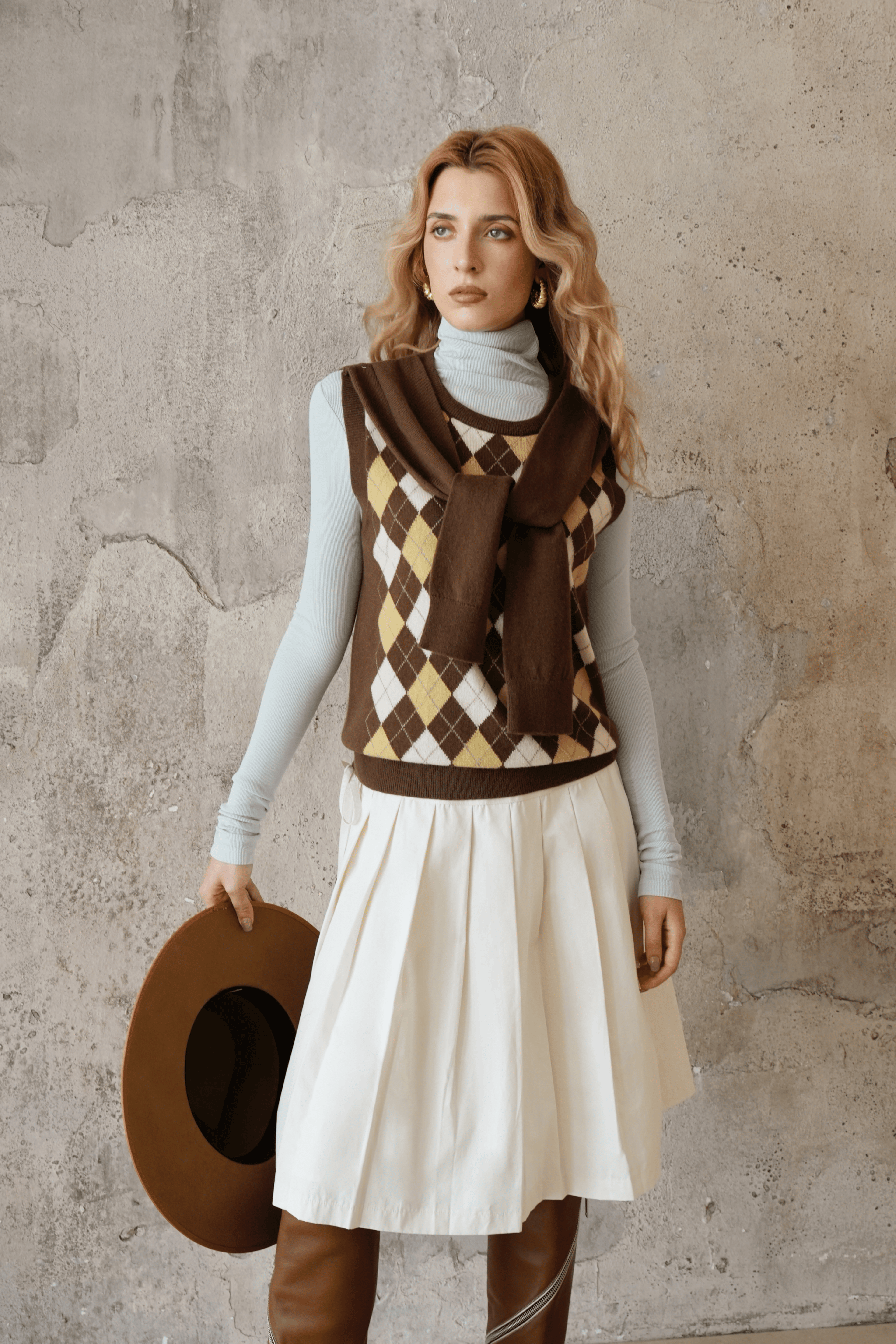 Last Sunset Argyle Knit Vest