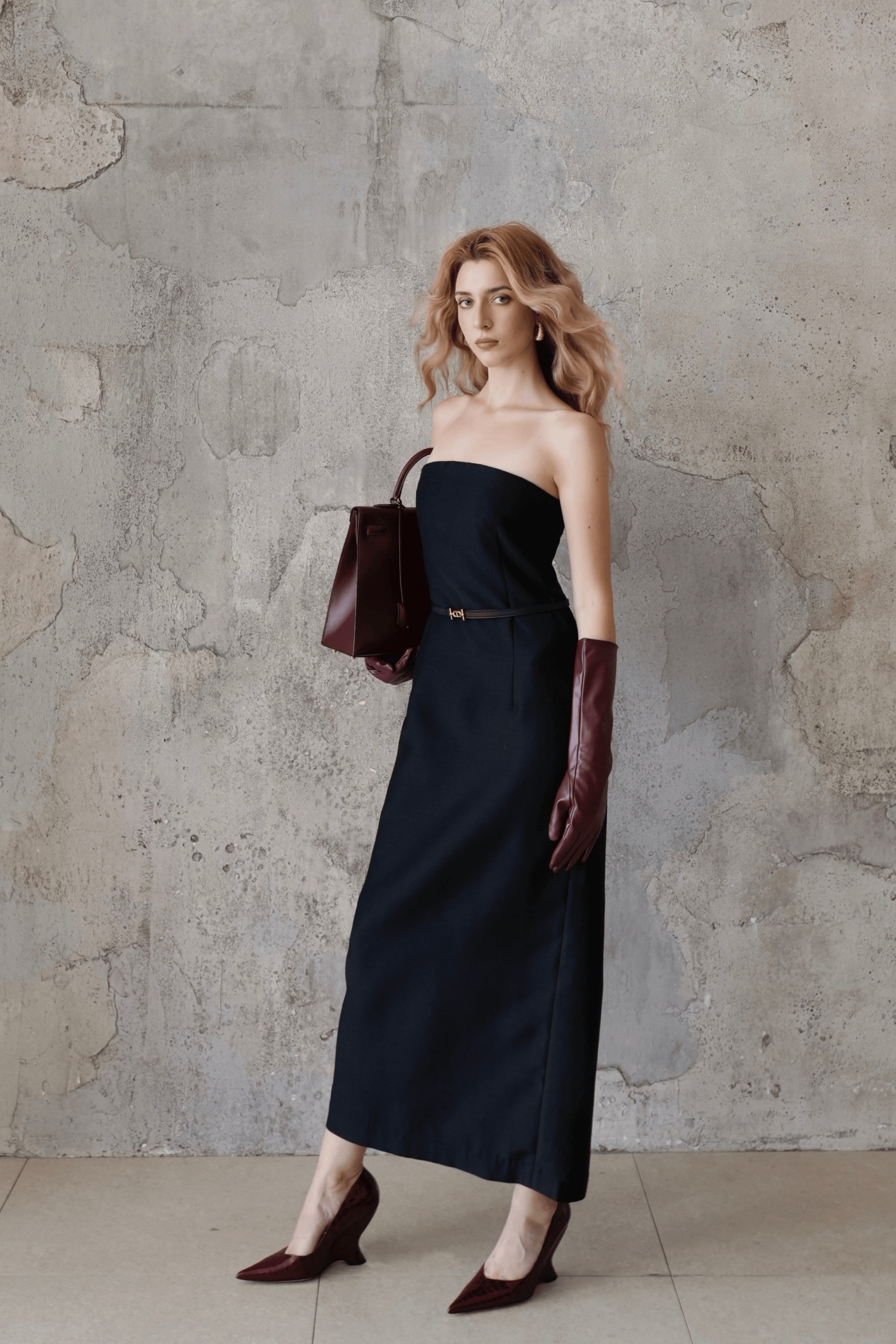 Last Sunset Strapless Black Midi Dress – Elegant Minimalist Tube Dress for Evening & Cocktail