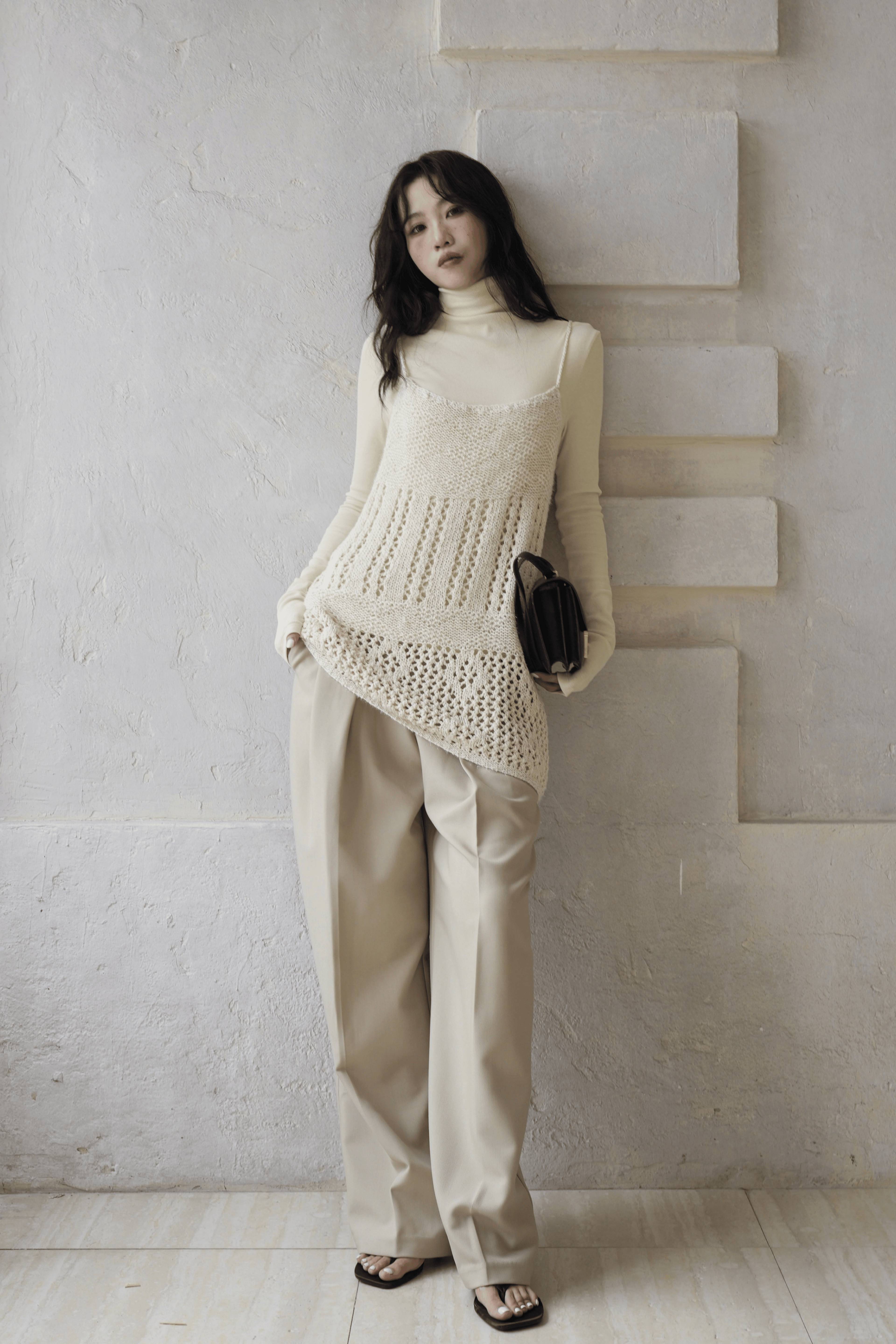 Last Sunset Vintage Cream Crochet Knit Vest – Layered Sleeveless Sweater Top, Boho Chic Openwork Tank