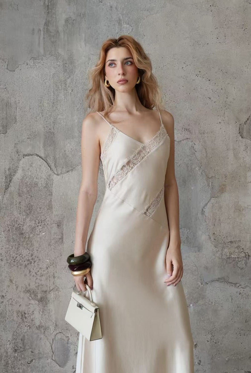 Last Sunset Luxe Silk Slip Maxi Dress with Lace Trim – Evening & Cocktail Elegance