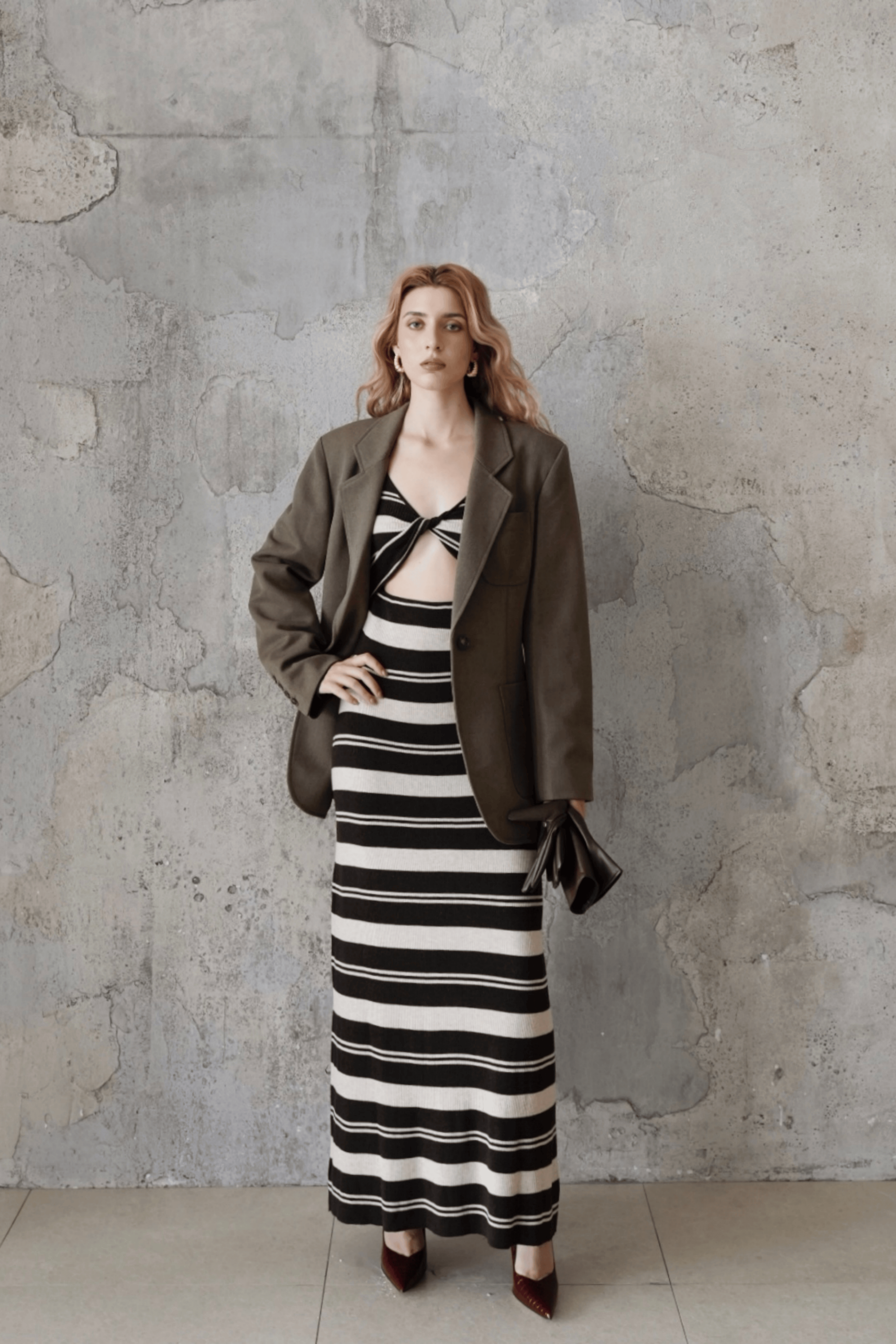 Last Sunset Oversized Khaki Blazer – Classic Single-Breasted Suit Jacket for Work, Casual & Layering