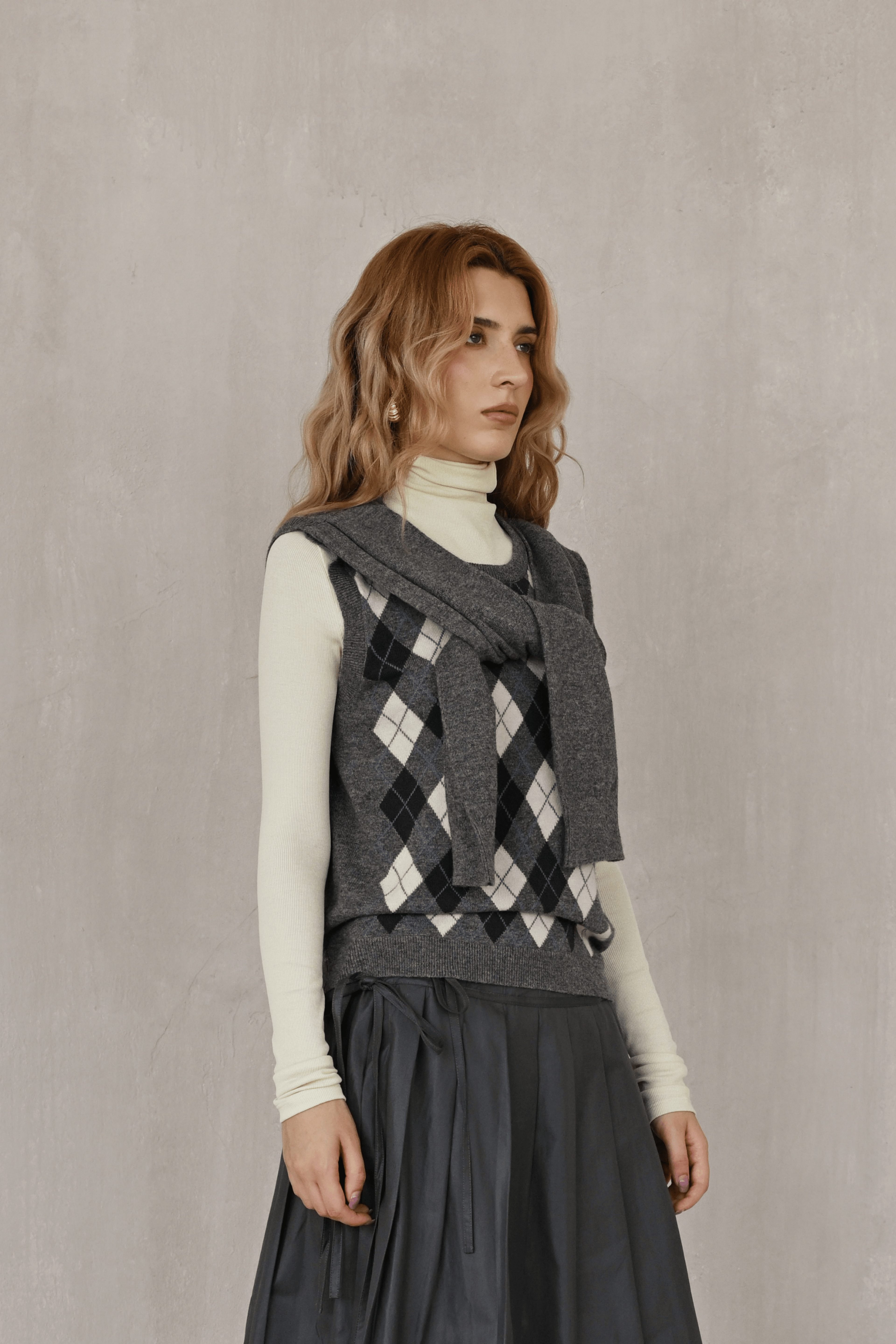 Last Sunset Argyle Knit Vest