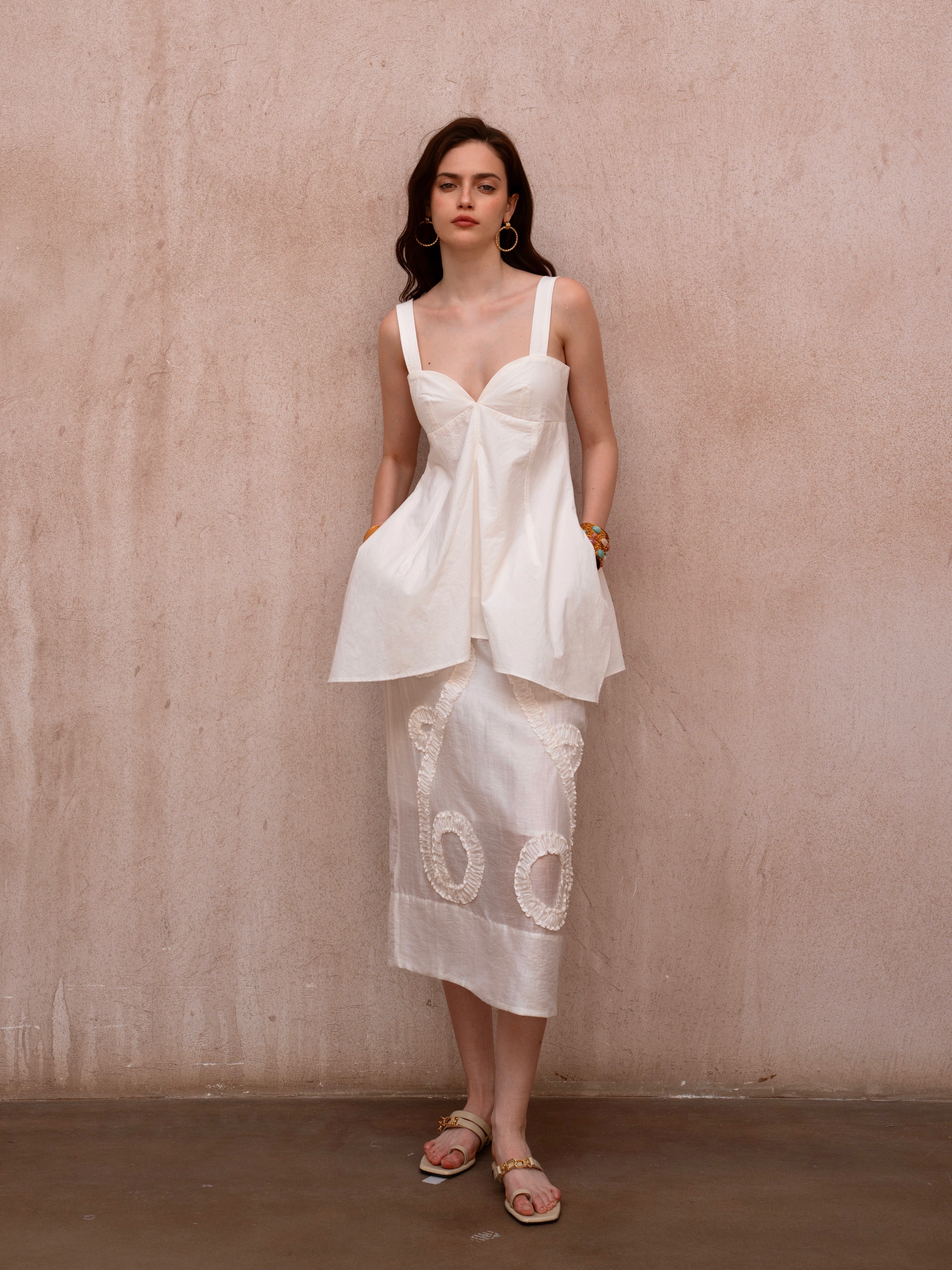 Last Sunset White Heavy Poplin Top