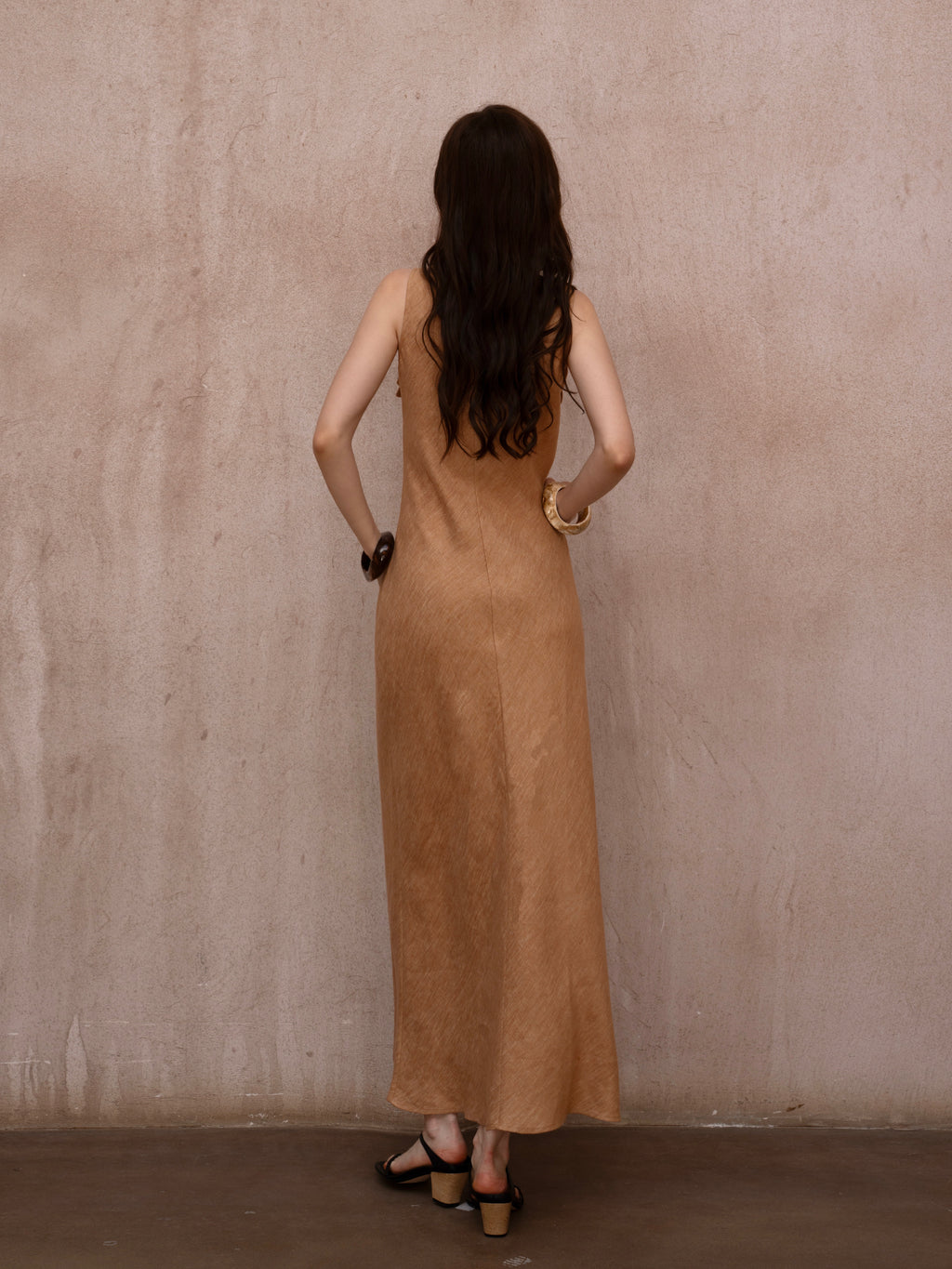 Last Sunset Caramel Linen Maxi Dress – Sleeveless Button-Front Summer Dress