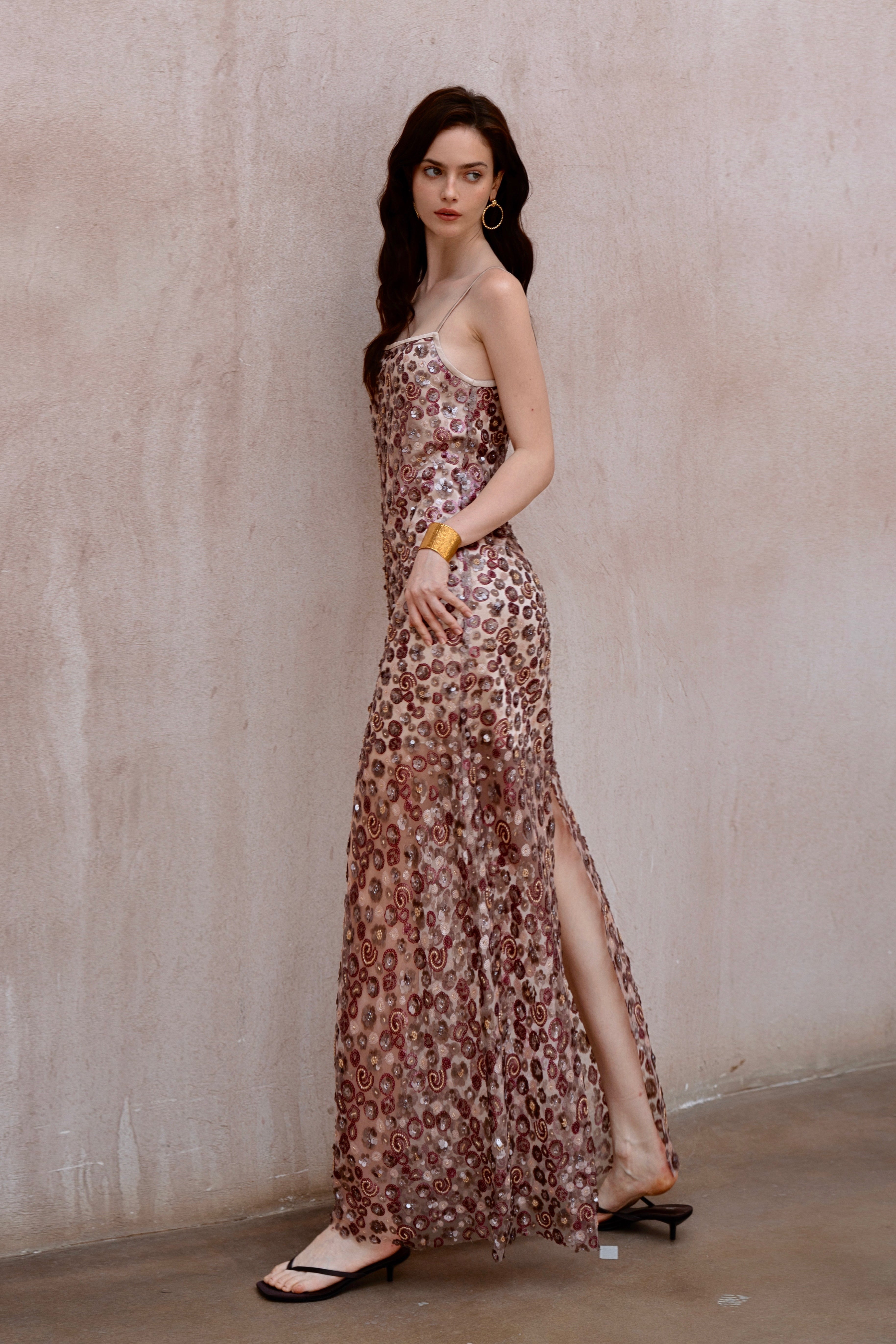 Last Sunset Celestial Embellished Wedding Evening Gown Maxi Dress