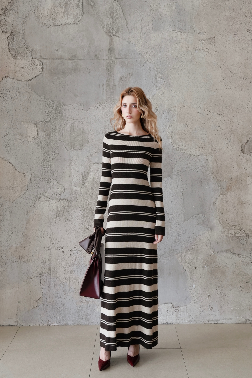 Last Sunset Two-Way Knit Maxi Dress – Reversible Front & Back Cut-Out Bodycon Long Dress