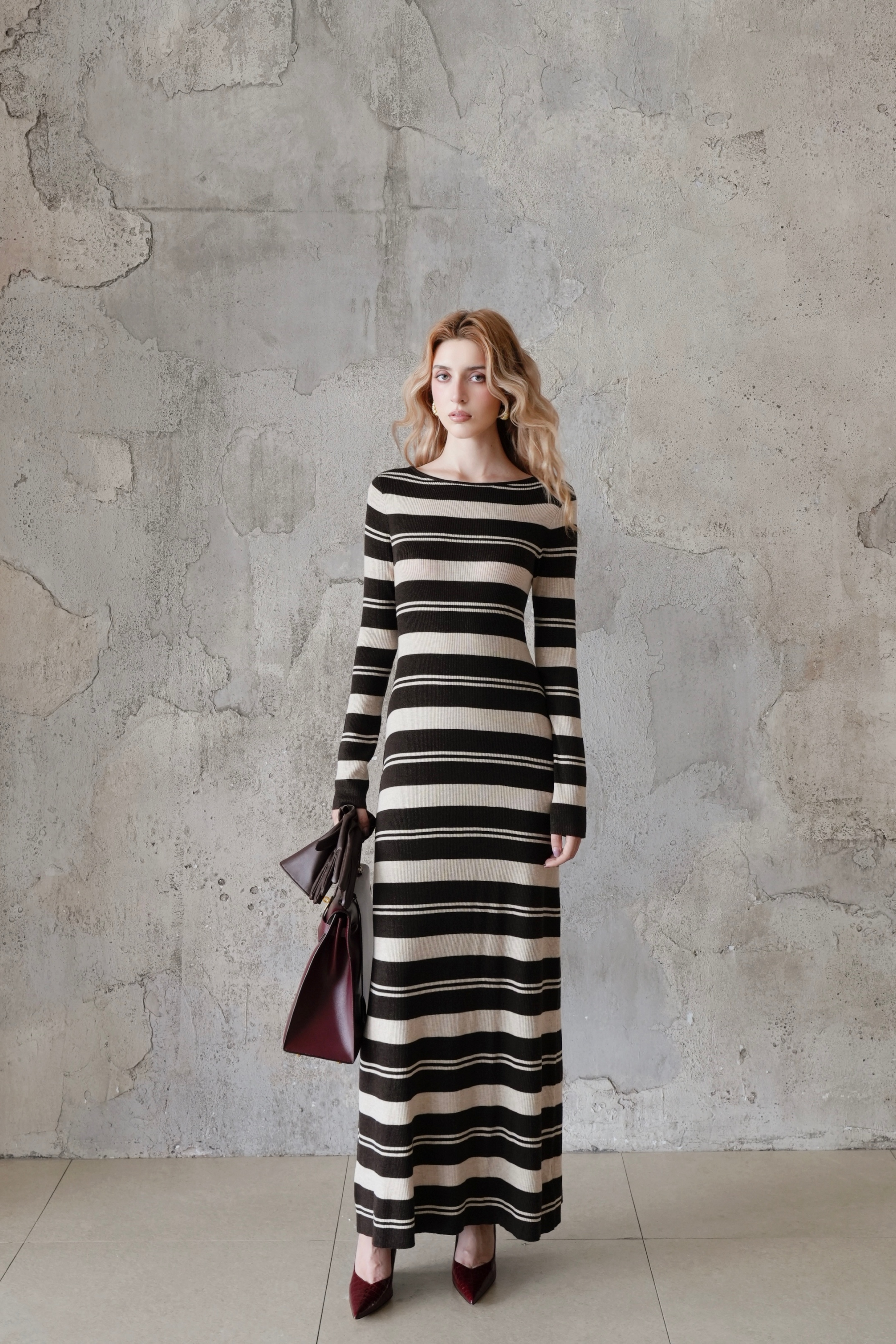Last Sunset Two-Way Knit Maxi Dress – Reversible Front & Back Cut-Out Bodycon Long Dress