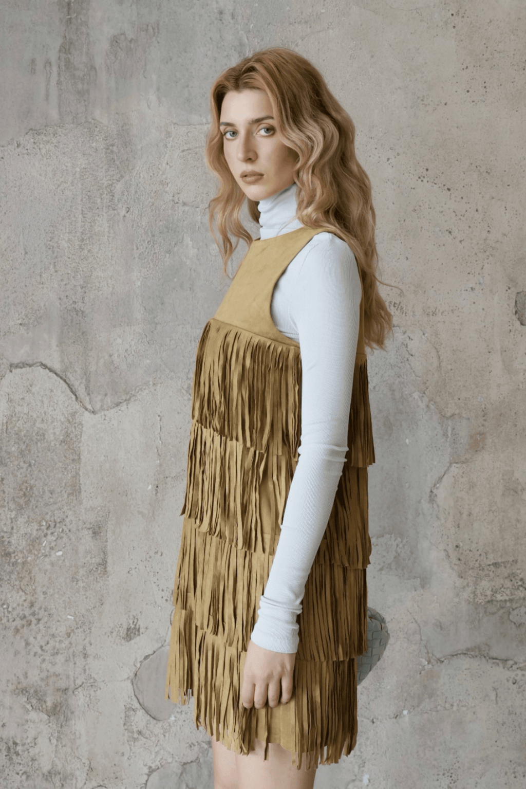 Last Sunset Fringe Mini Dress – Retro Chic Sleeveless Layered Tassel Dress