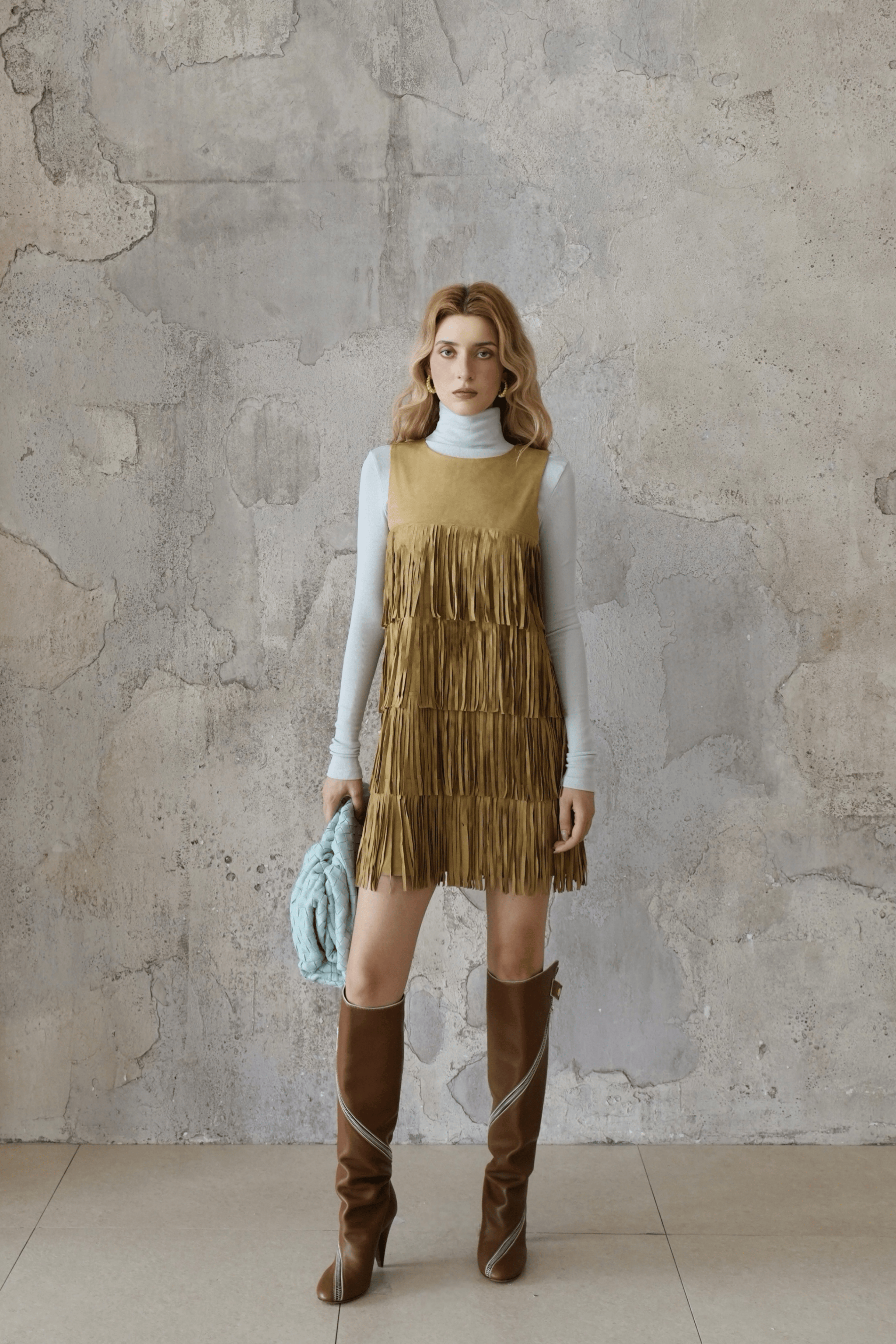 Last Sunset Fringe Mini Dress – Retro Chic Sleeveless Layered Tassel Dress