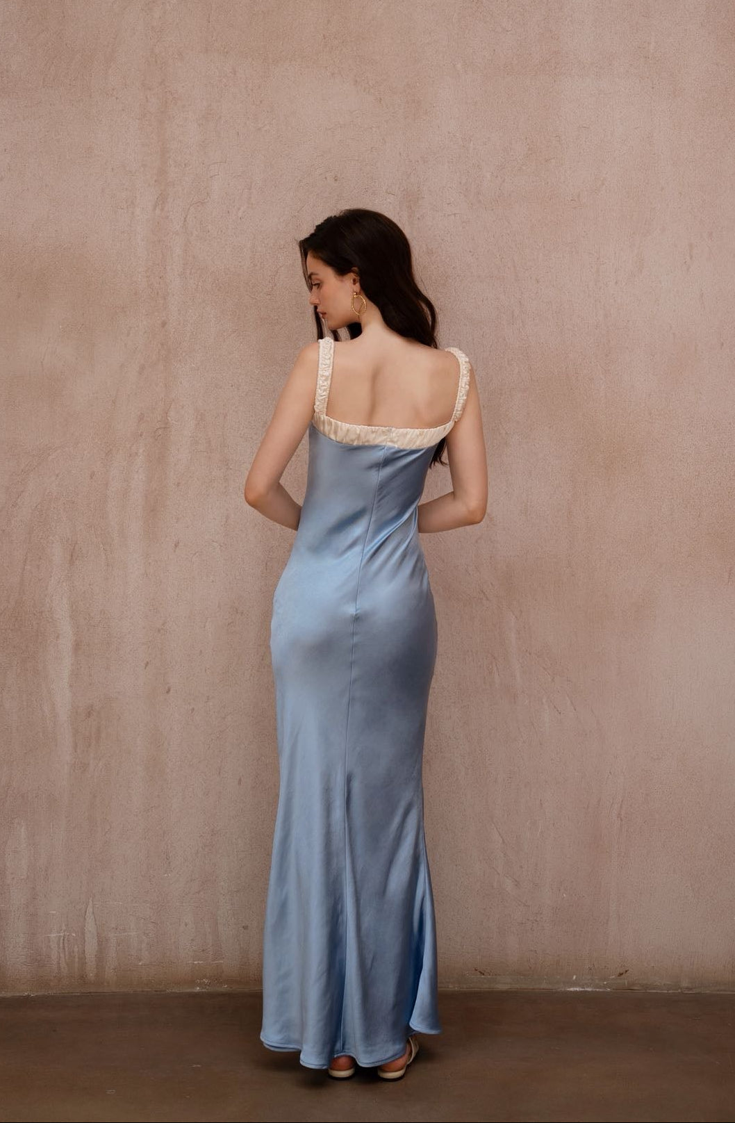 Last Sunset Celestial Blue Satin Gown