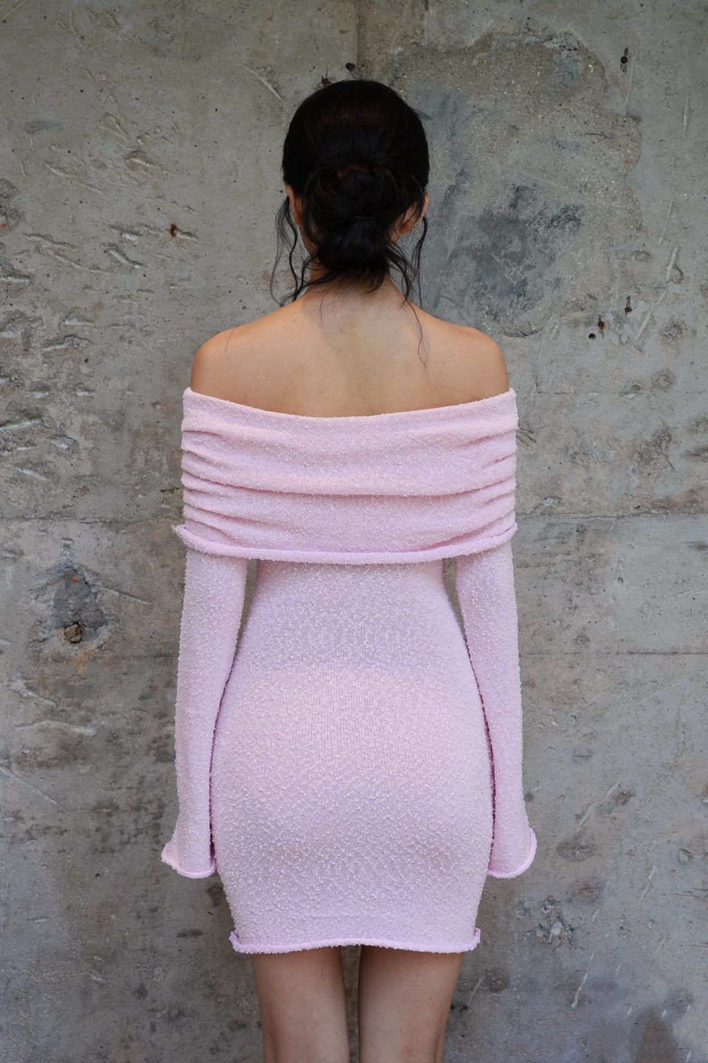 Last Sunset Off Shoulder Sweater Knit Party Mini Dress
