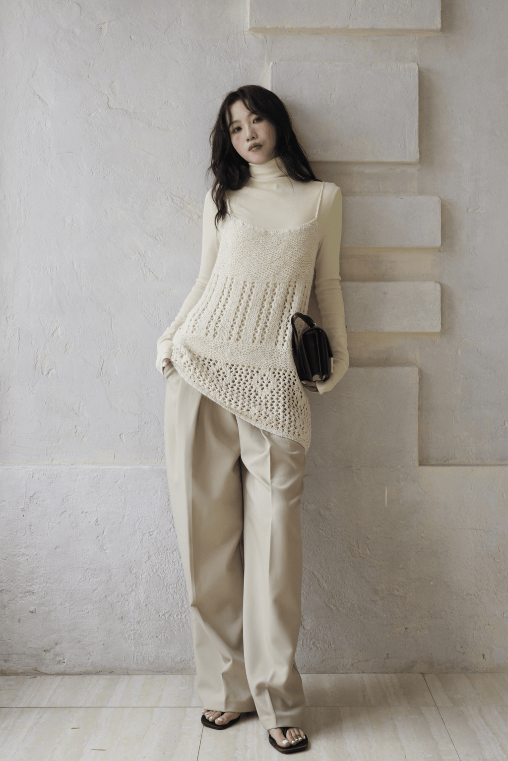 Last Sunset Vintage Cream Crochet Knit Vest – Layered Sleeveless Sweater Top, Boho Chic Openwork Tank