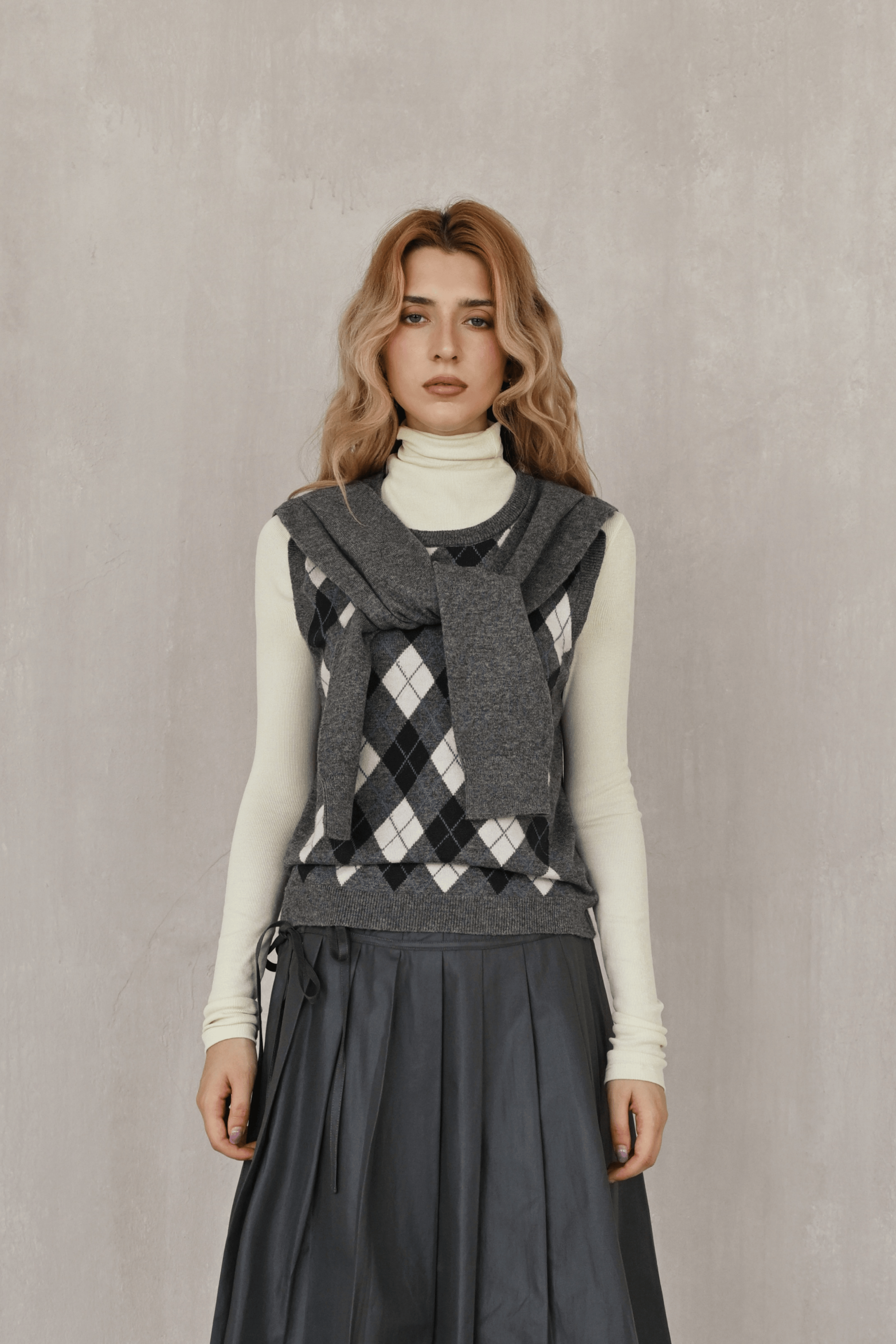Last Sunset Argyle Knit Vest
