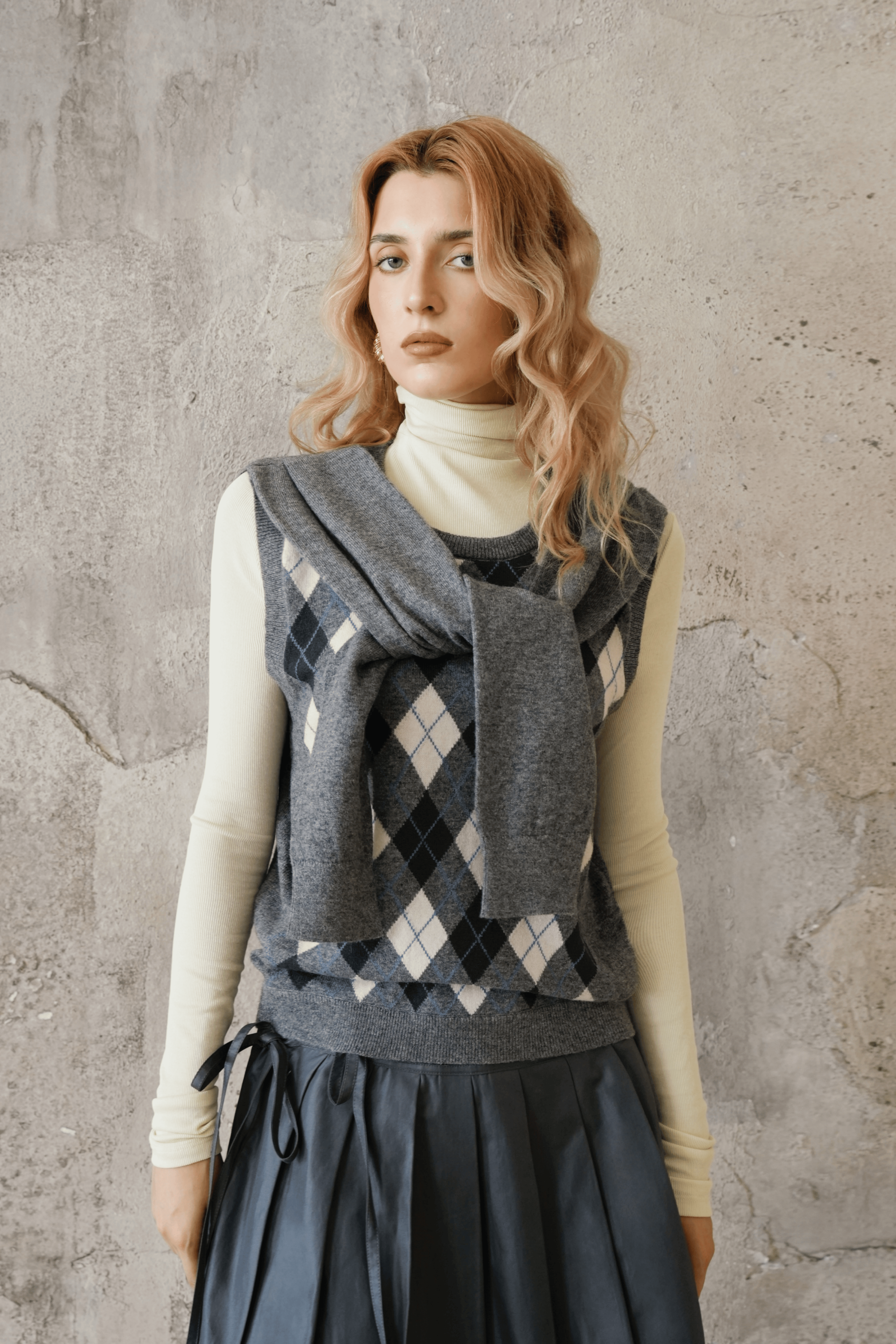 Last Sunset Argyle Knit Vest
