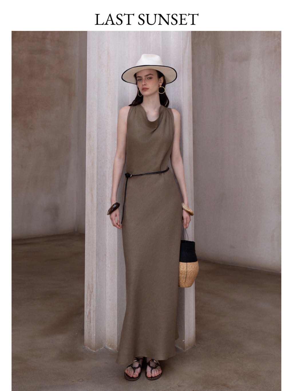 Last Sunset Olive Drift Maxi Dress