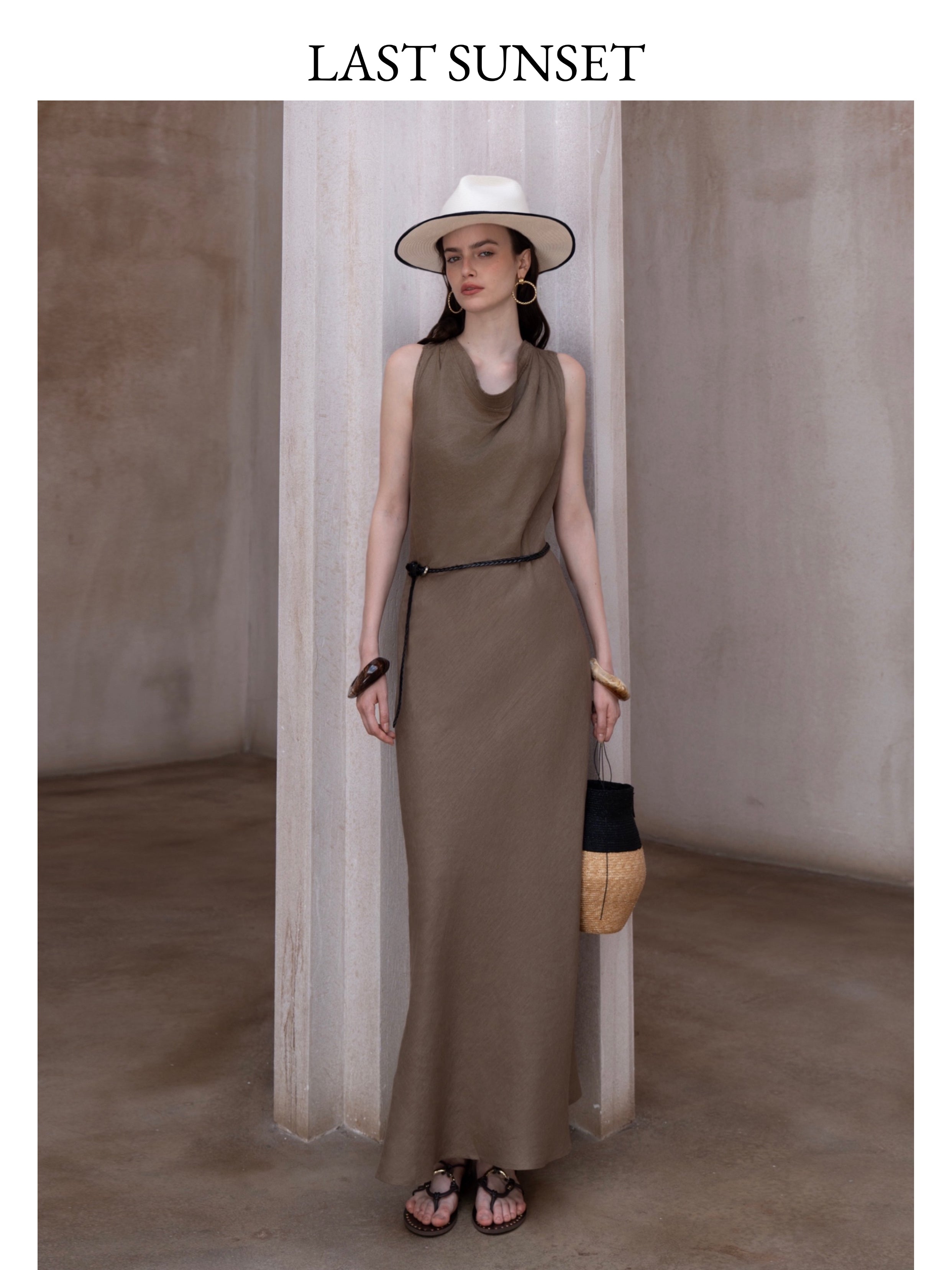 Last Sunset Olive Drift Maxi Dress